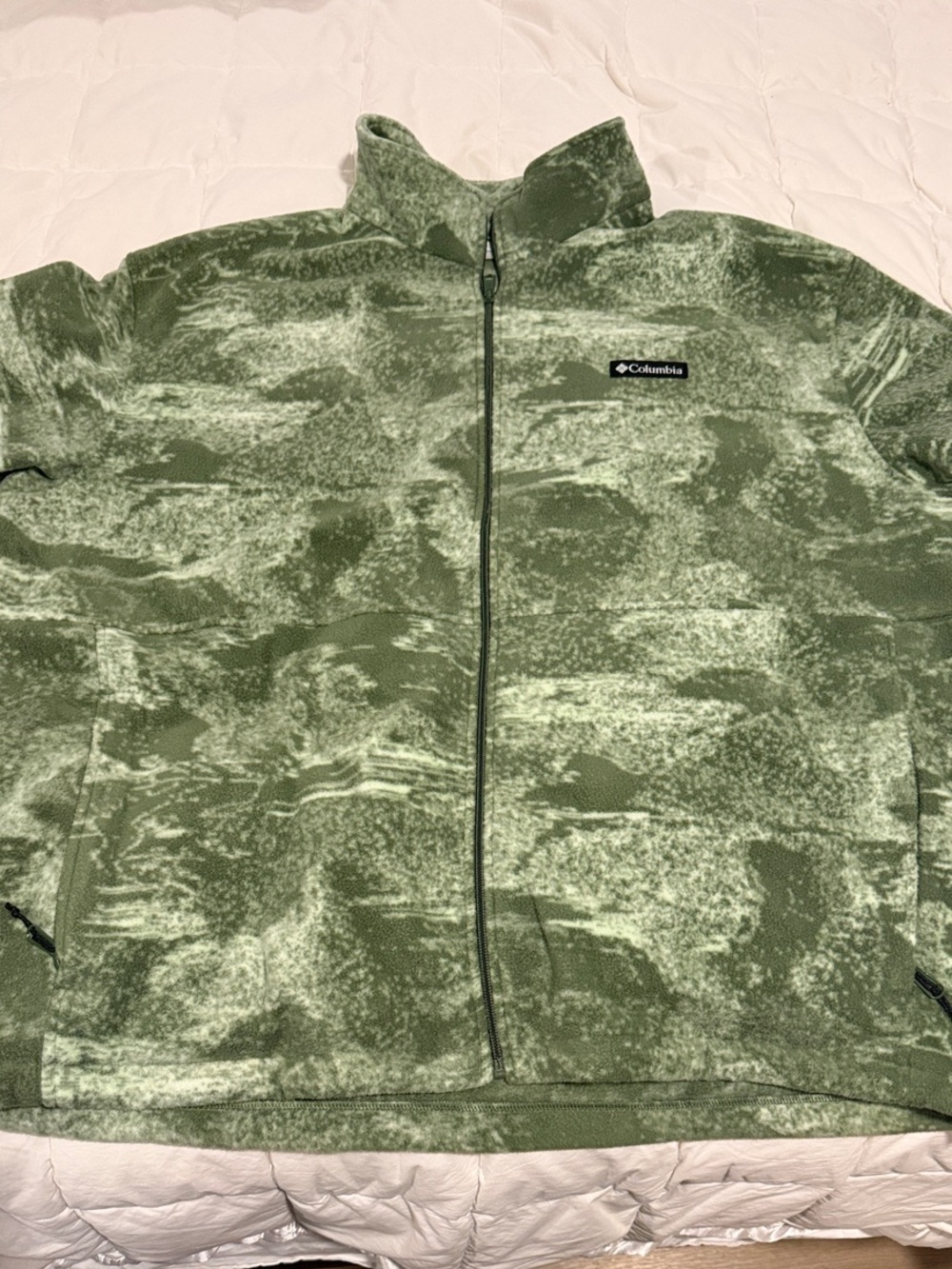 Columbia Green Marbled Fleece Zip Jacket
